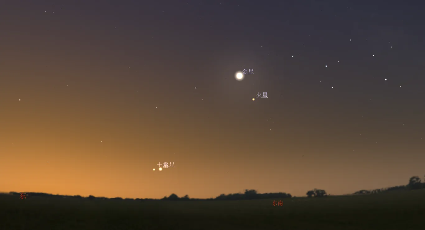 2022/3/2清晨,水星与土星接近景象